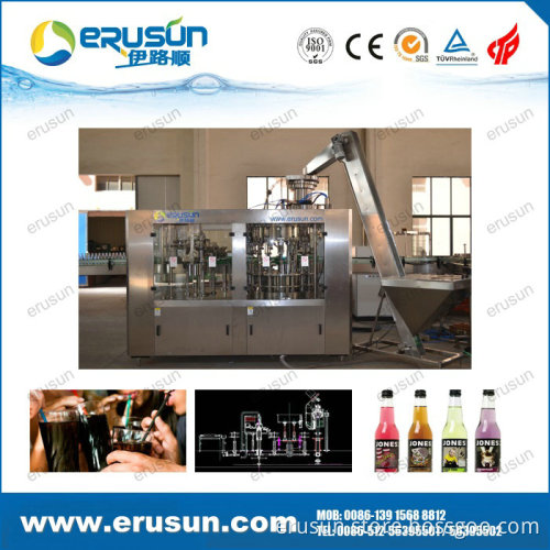 Soda Drink Filling Monobloc Machine in Glass Bottle with Aluminum Cap